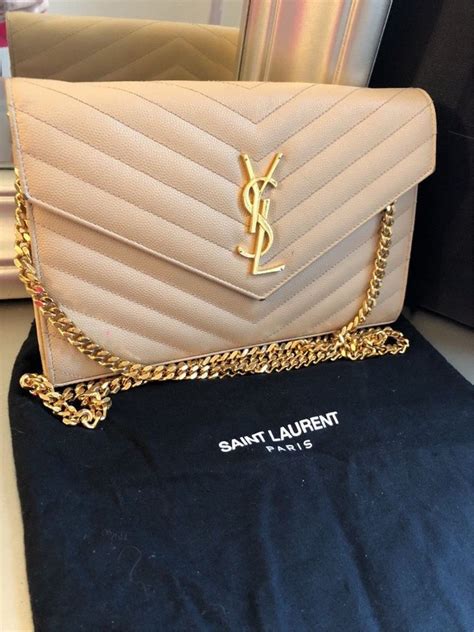 ysl denim chain bag|YSL shoulder bag beige.